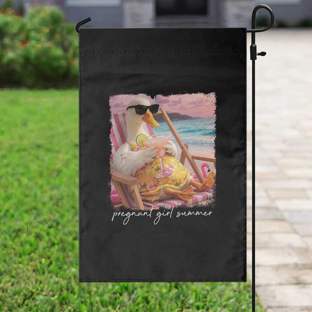 Pregnant Girl Summer Garden Flag Silly Goose Mom Baby Announcement