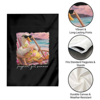 Pregnant Girl Summer Garden Flag Silly Goose Mom Baby Announcement
