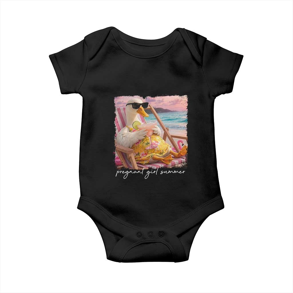 Pregnant Girl Summer Baby Onesie Silly Goose Mom Baby Announcement
