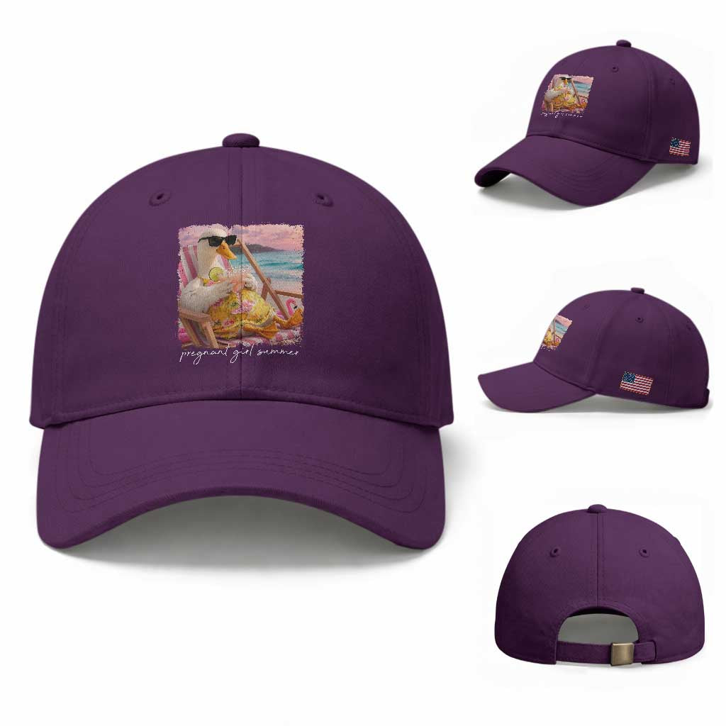 Pregnant Girl Summer Baseball Cap Silly Goose Mom Baby Announcement