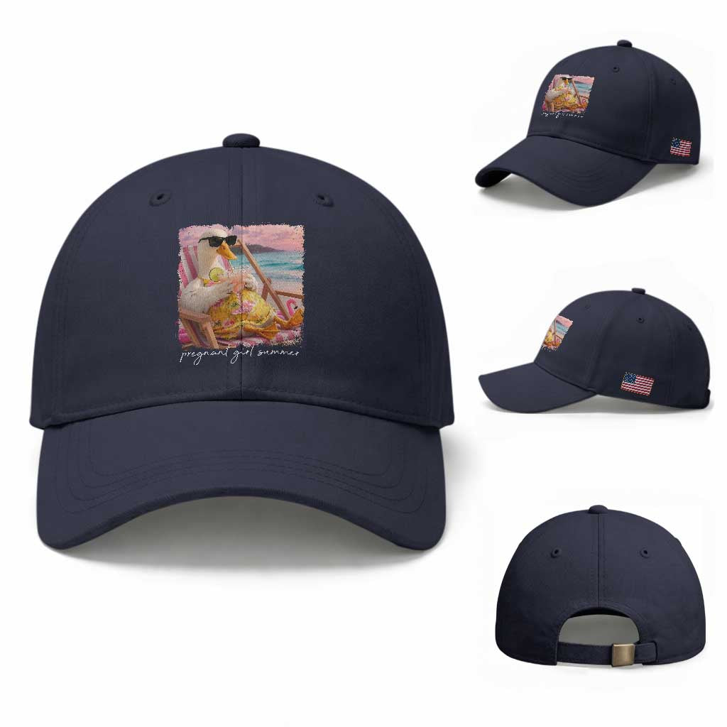 Pregnant Girl Summer Baseball Cap Silly Goose Mom Baby Announcement