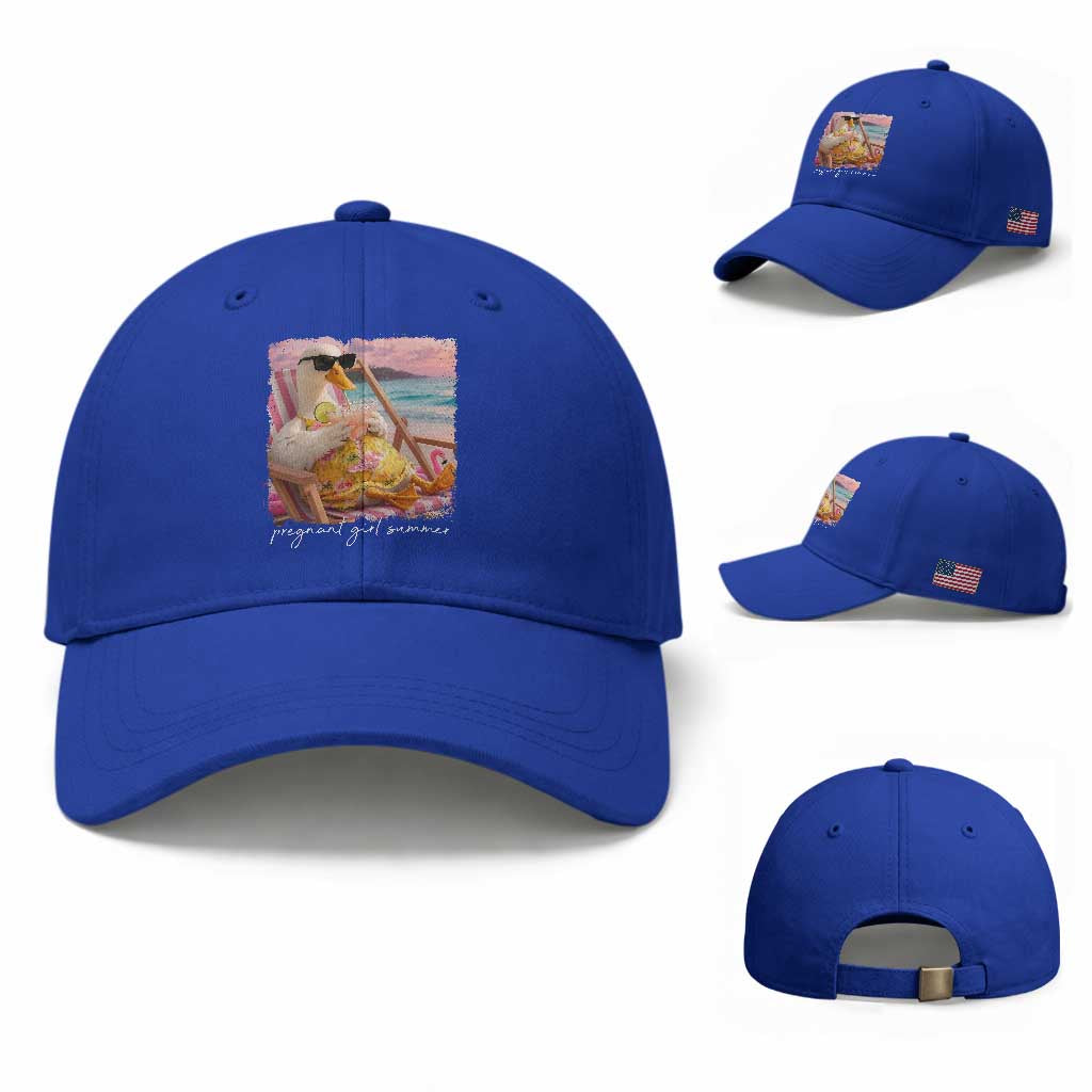 Pregnant Girl Summer Baseball Cap Silly Goose Mom Baby Announcement