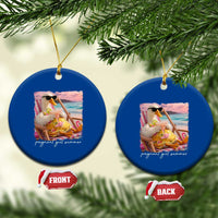 Pregnant Girl Summer Ceramic Ornament Silly Goose Mom Baby Announcement