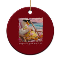 Pregnant Girl Summer Ceramic Ornament Silly Goose Mom Baby Announcement