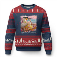 Pregnant Girl Summer Ugly Christmas Sweater Silly Goose Mom Baby Announcement