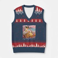 Pregnant Girl Summer V-Neck Knit Sweater Vest Silly Goose Mom Baby Announcement