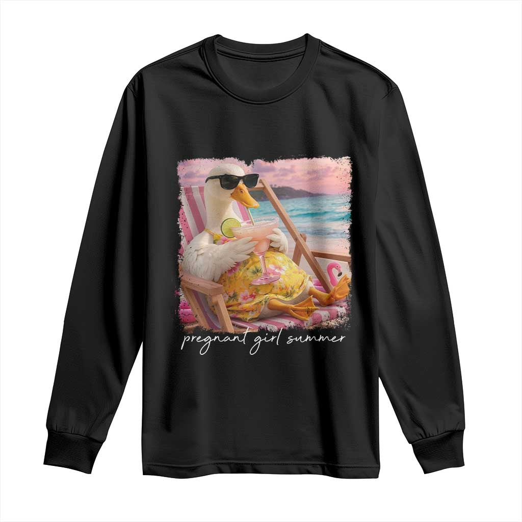 Pregnant Girl Summer Long Sleeve Shirt Silly Goose Mom Baby Announcement
