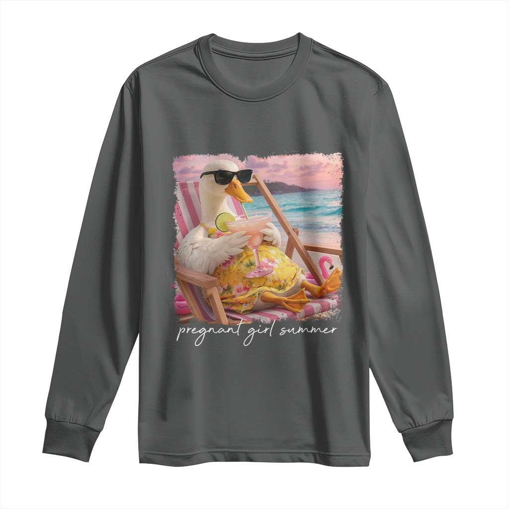Pregnant Girl Summer Long Sleeve Shirt Silly Goose Mom Baby Announcement