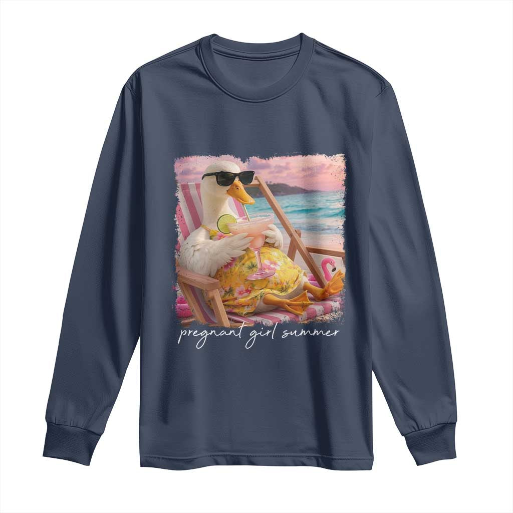 Pregnant Girl Summer Long Sleeve Shirt Silly Goose Mom Baby Announcement
