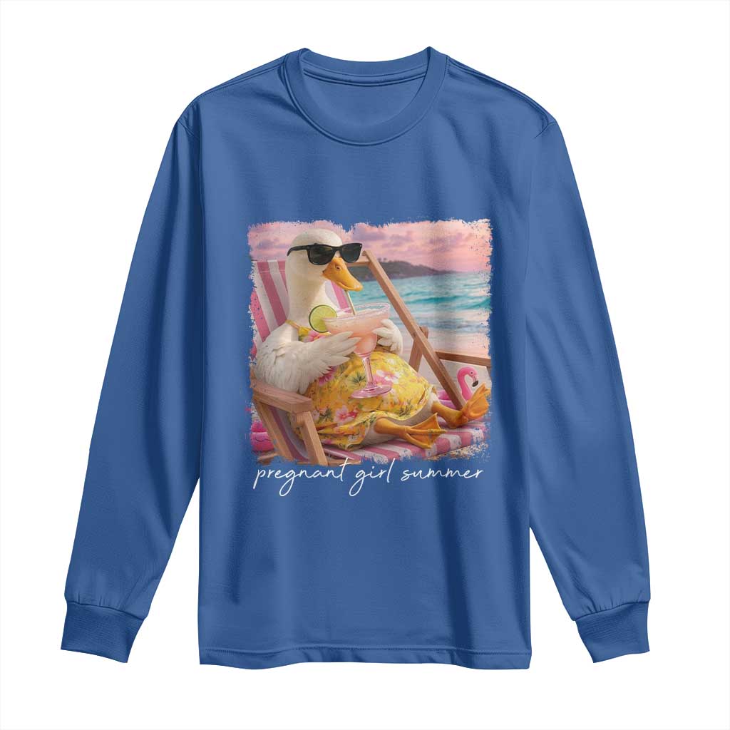 Pregnant Girl Summer Long Sleeve Shirt Silly Goose Mom Baby Announcement