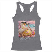 Pregnant Girl Summer Racerback Tank Top Silly Goose Mom Baby Announcement