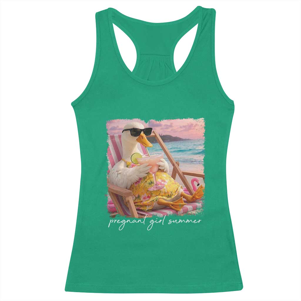 Pregnant Girl Summer Racerback Tank Top Silly Goose Mom Baby Announcement
