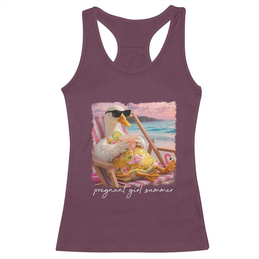 Pregnant Girl Summer Racerback Tank Top Silly Goose Mom Baby Announcement