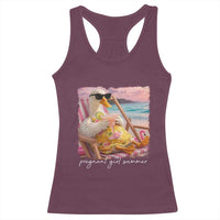 Pregnant Girl Summer Racerback Tank Top Silly Goose Mom Baby Announcement