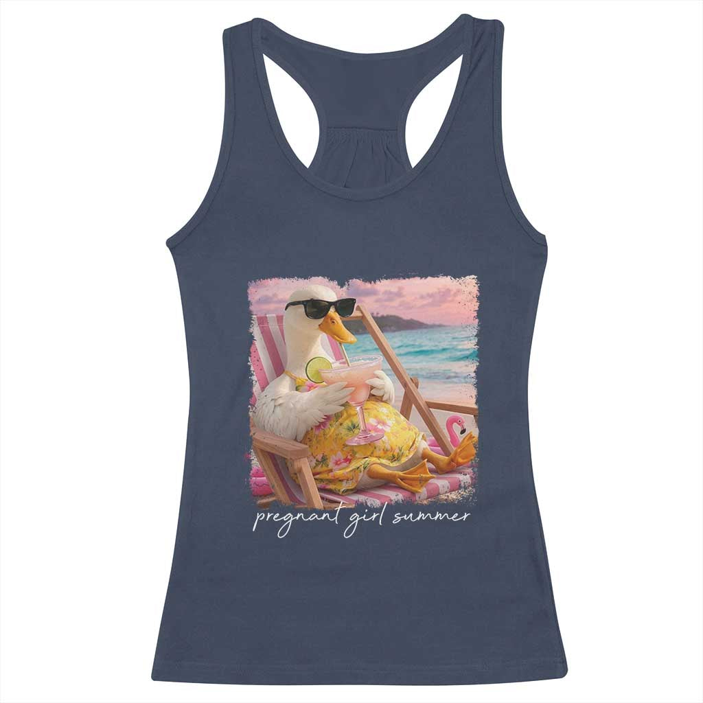 Pregnant Girl Summer Racerback Tank Top Silly Goose Mom Baby Announcement