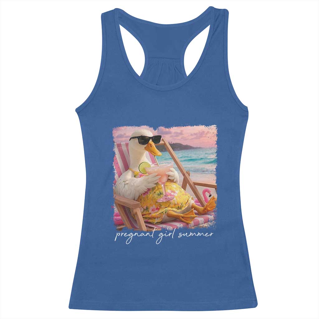 Pregnant Girl Summer Racerback Tank Top Silly Goose Mom Baby Announcement