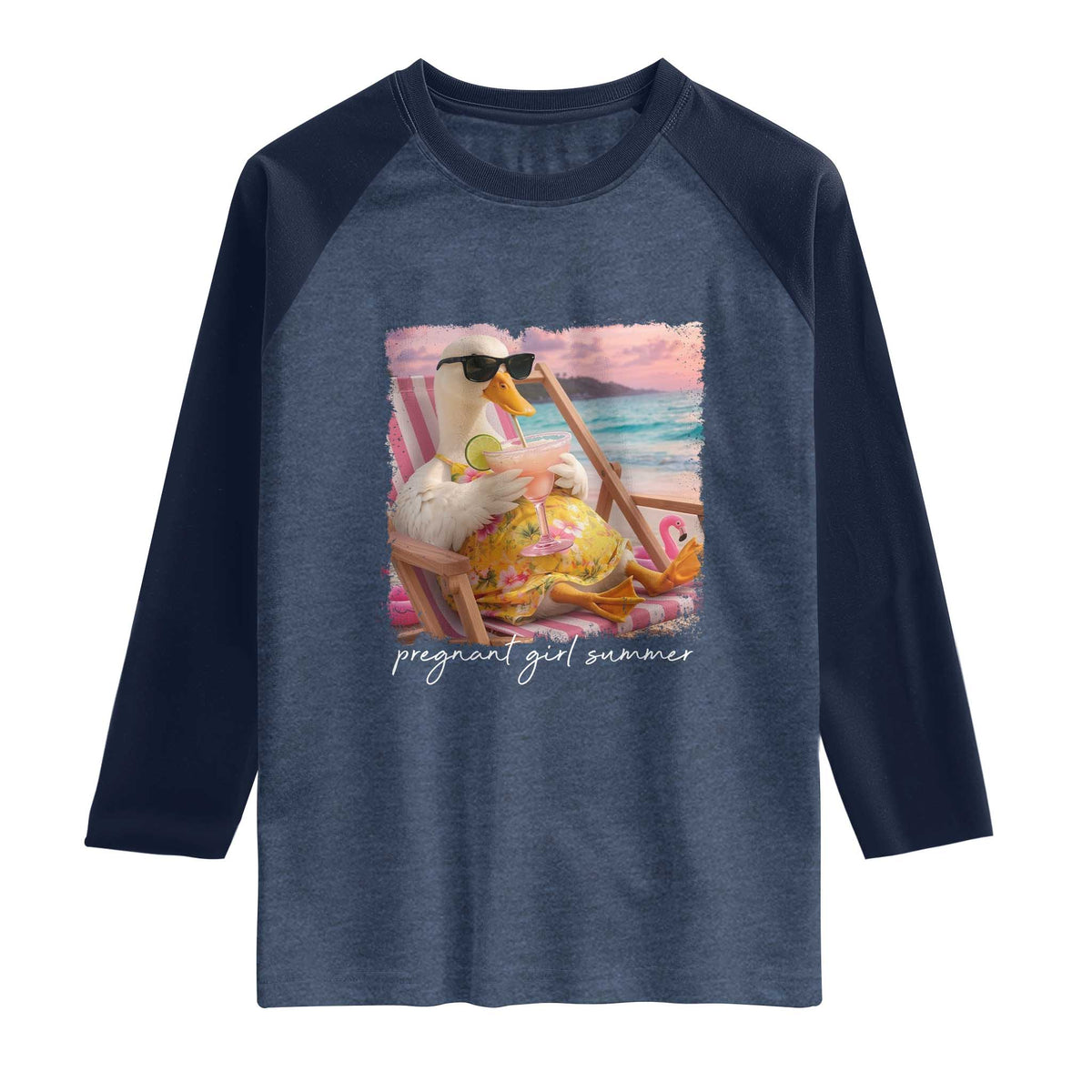 Pregnant Girl Summer Raglan Shirt Silly Goose Mom Baby Announcement