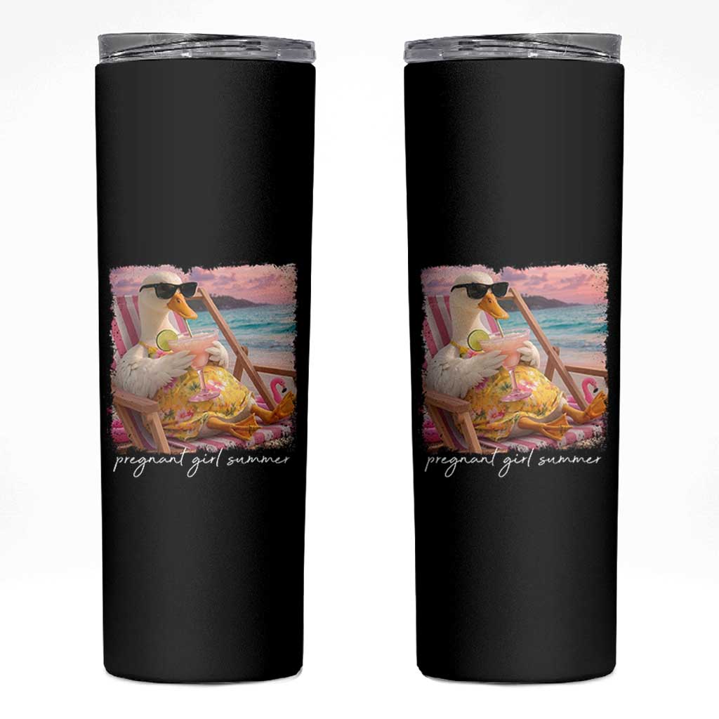 Pregnant Girl Summer Skinny Tumbler Silly Goose Mom Baby Announcement
