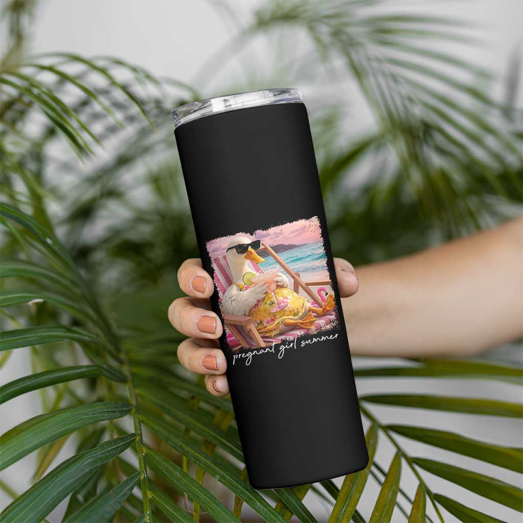 Pregnant Girl Summer Skinny Tumbler Silly Goose Mom Baby Announcement