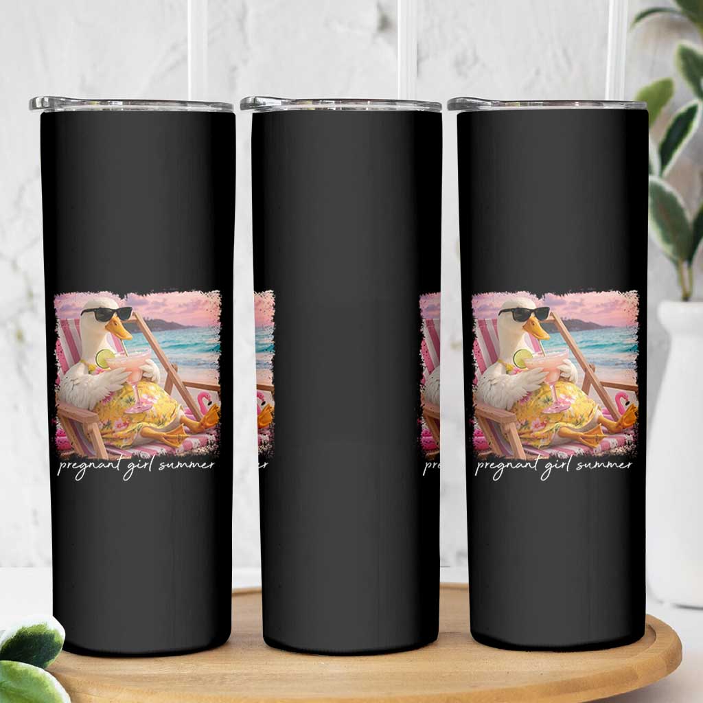 Pregnant Girl Summer Skinny Tumbler Silly Goose Mom Baby Announcement