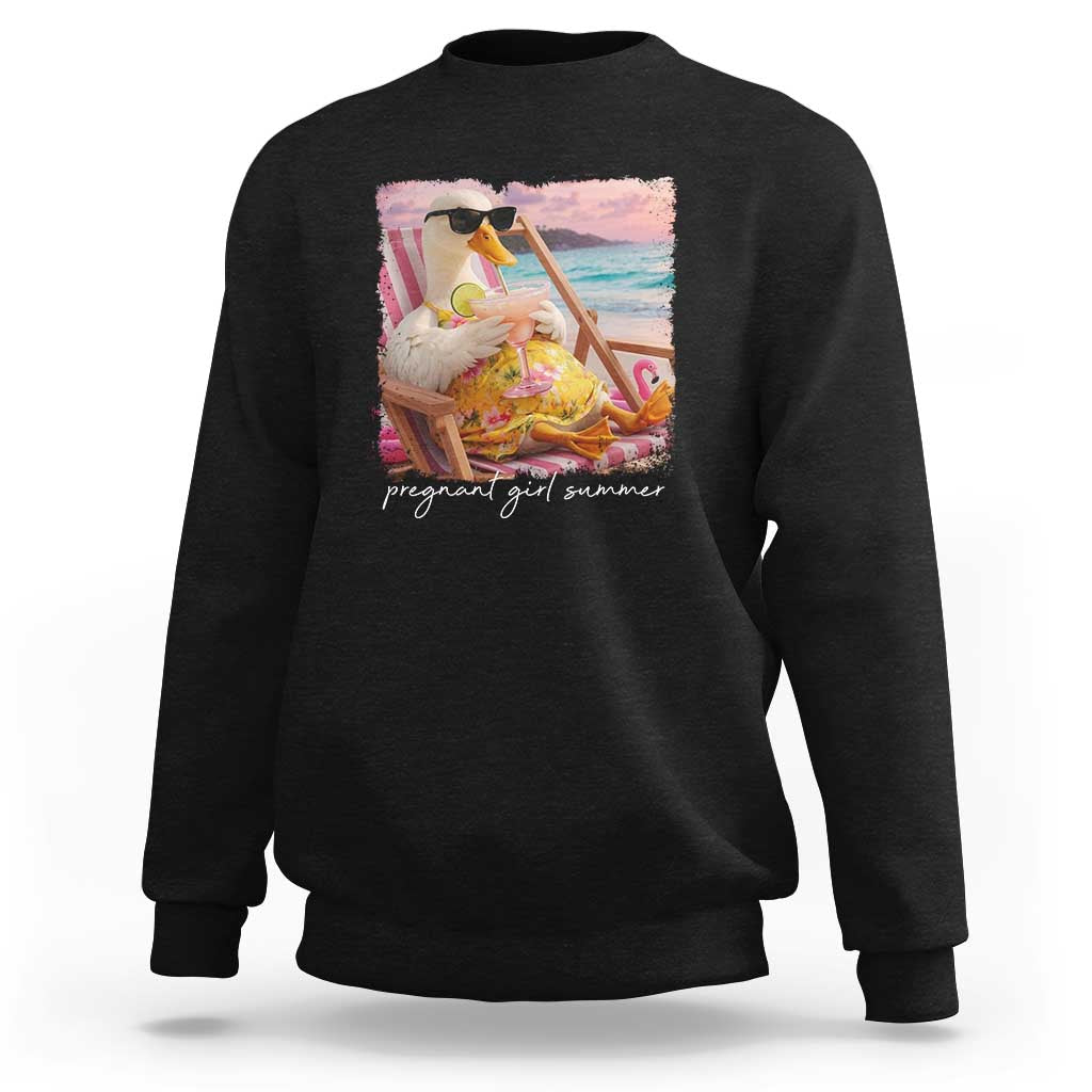 Pregnant Girl Summer Sweatshirt Silly Goose Mom Baby Announcement
