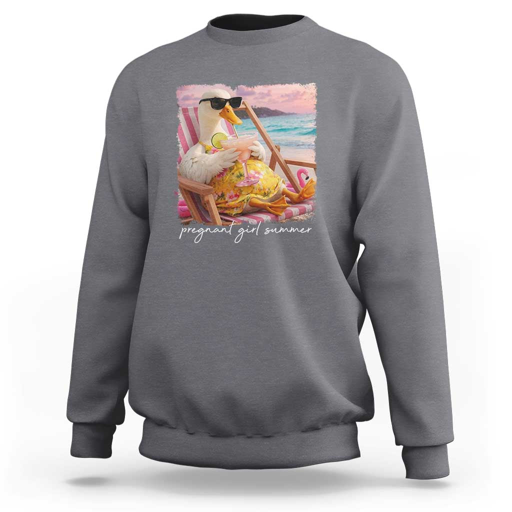Pregnant Girl Summer Sweatshirt Silly Goose Mom Baby Announcement