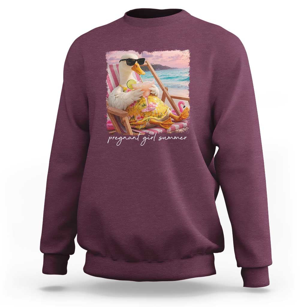 Pregnant Girl Summer Sweatshirt Silly Goose Mom Baby Announcement
