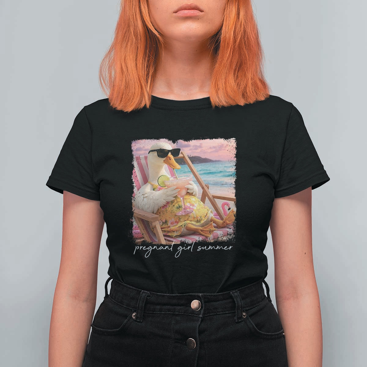 Pregnant Girl Summer T Shirt For Women Silly Goose Mom Baby Announcement