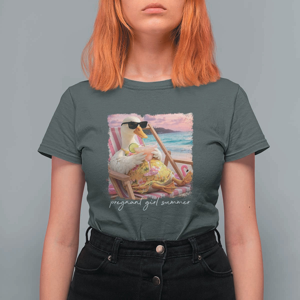 Pregnant Girl Summer T Shirt For Women Silly Goose Mom Baby Announcement