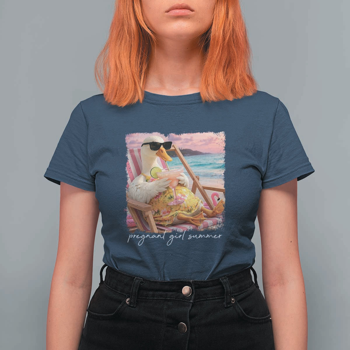 Pregnant Girl Summer T Shirt For Women Silly Goose Mom Baby Announcement
