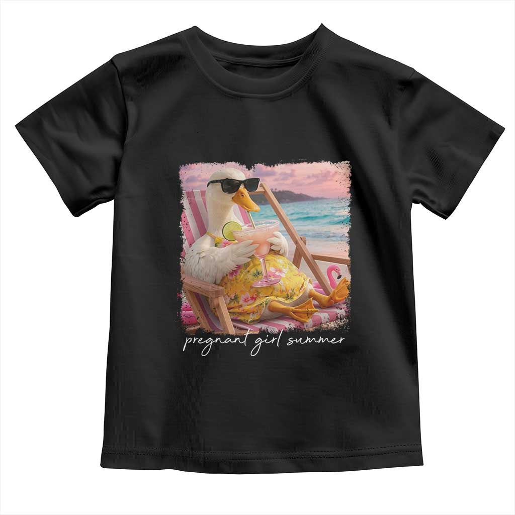 Pregnant Girl Summer Toddler T Shirt Silly Goose Mom Baby Announcement