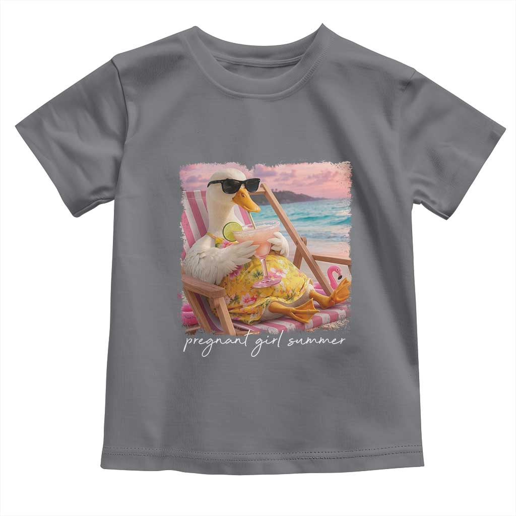 Pregnant Girl Summer Toddler T Shirt Silly Goose Mom Baby Announcement