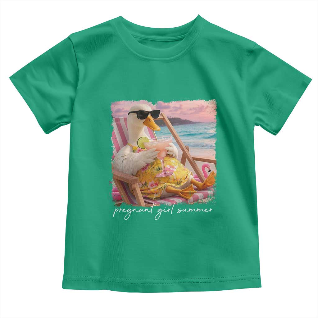 Pregnant Girl Summer Toddler T Shirt Silly Goose Mom Baby Announcement