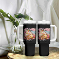 Pregnant Girl Summer Tumbler With Handle Silly Goose Mom Baby Announcement
