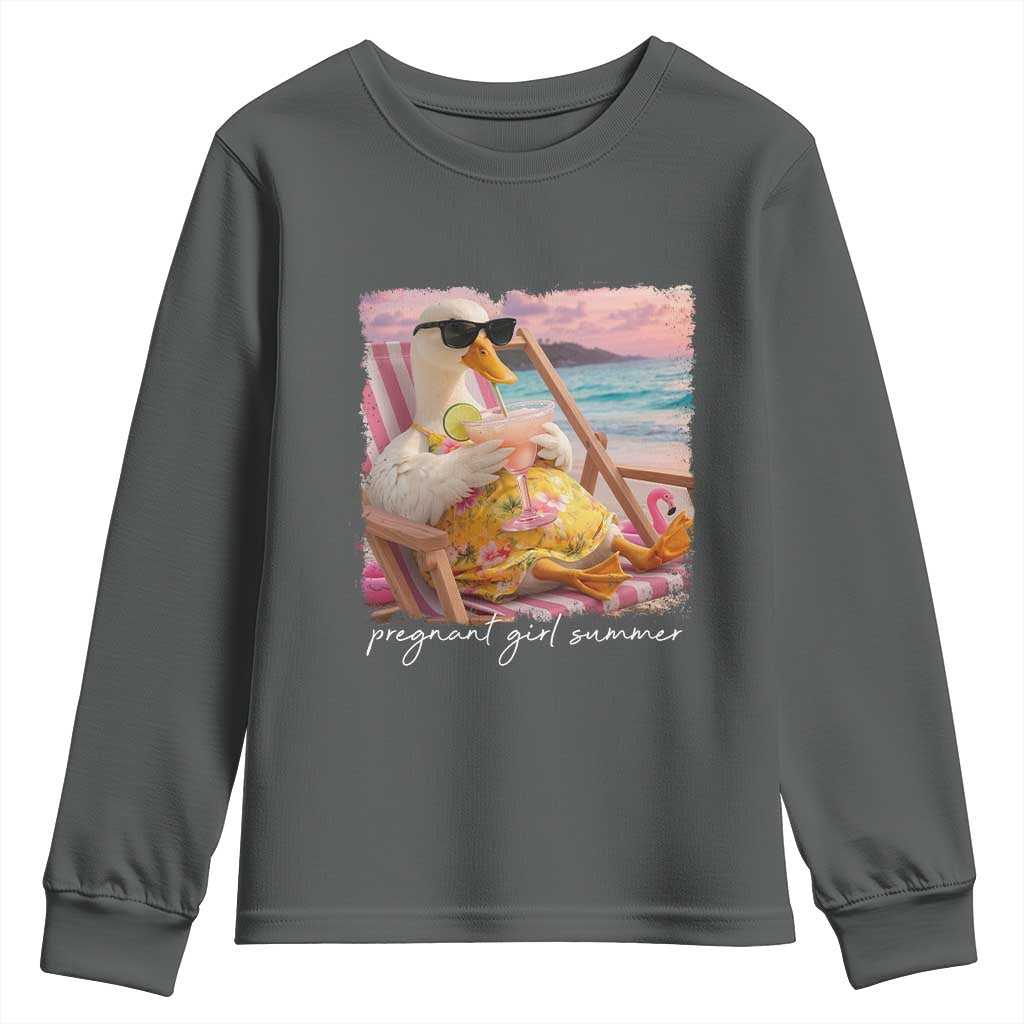 Pregnant Girl Summer Youth Sweatshirt Silly Goose Mom Baby Announcement