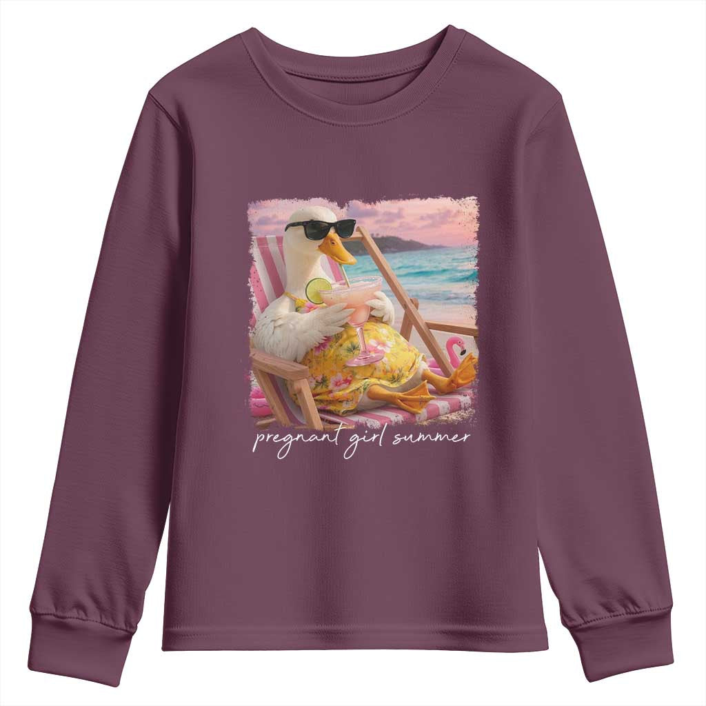 Pregnant Girl Summer Youth Sweatshirt Silly Goose Mom Baby Announcement