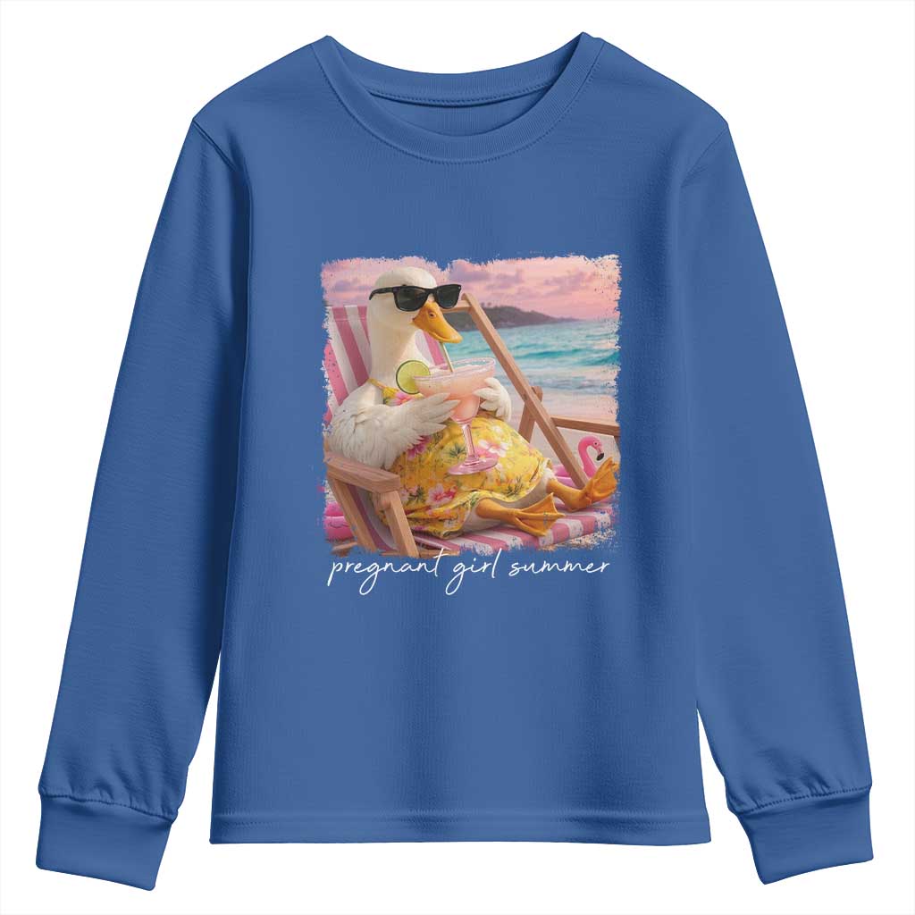 Pregnant Girl Summer Youth Sweatshirt Silly Goose Mom Baby Announcement