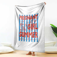 Pregnant Girl Summer Throw Blanket Funny Beach Pregnancy Announcement
