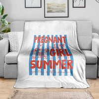 Pregnant Girl Summer Throw Blanket Funny Beach Pregnancy Announcement