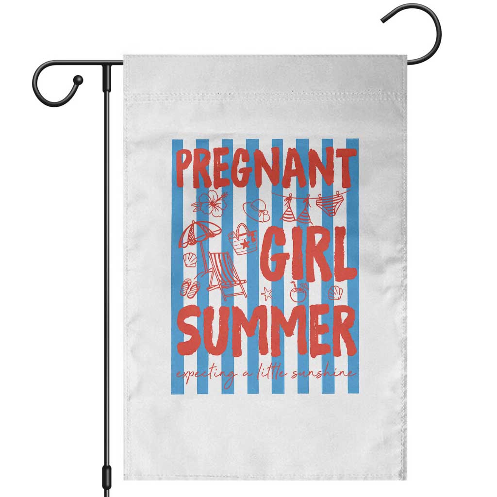 Pregnant Girl Summer Garden Flag Funny Beach Pregnancy Announcement