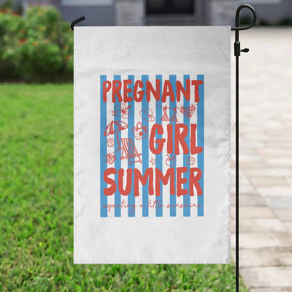 Pregnant Girl Summer Garden Flag Funny Beach Pregnancy Announcement