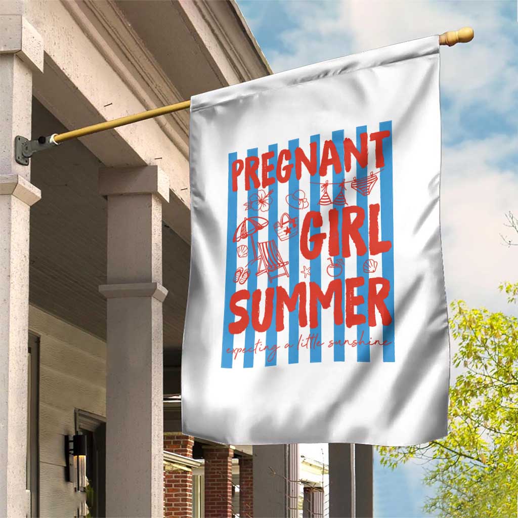 Pregnant Girl Summer Garden Flag Funny Beach Pregnancy Announcement