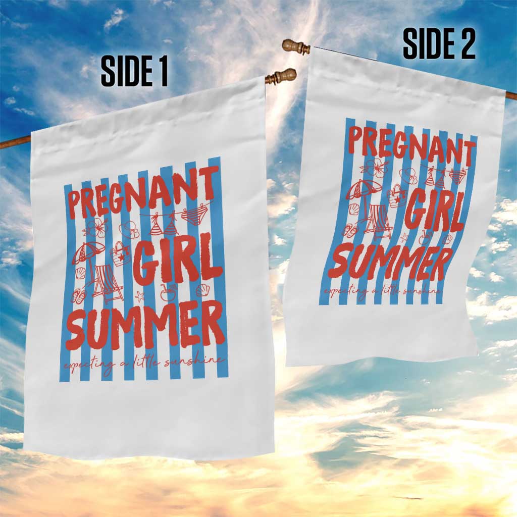 Pregnant Girl Summer Garden Flag Funny Beach Pregnancy Announcement