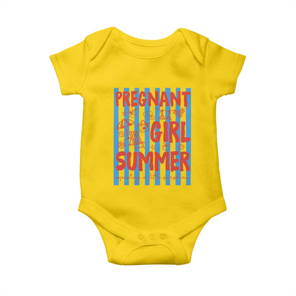 Pregnant Girl Summer Baby Onesie Funny Beach Pregnancy Announcement