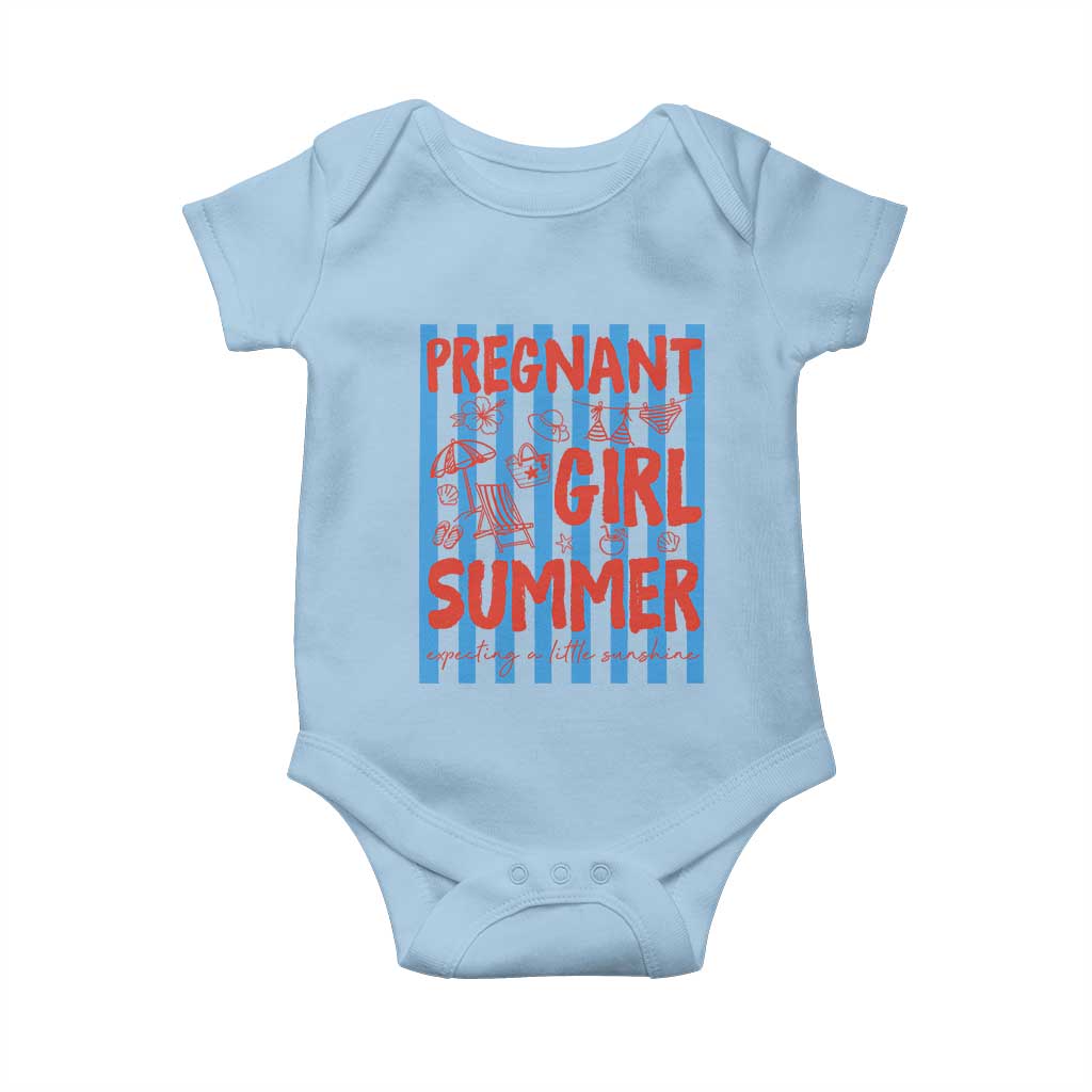Pregnant Girl Summer Baby Onesie Funny Beach Pregnancy Announcement
