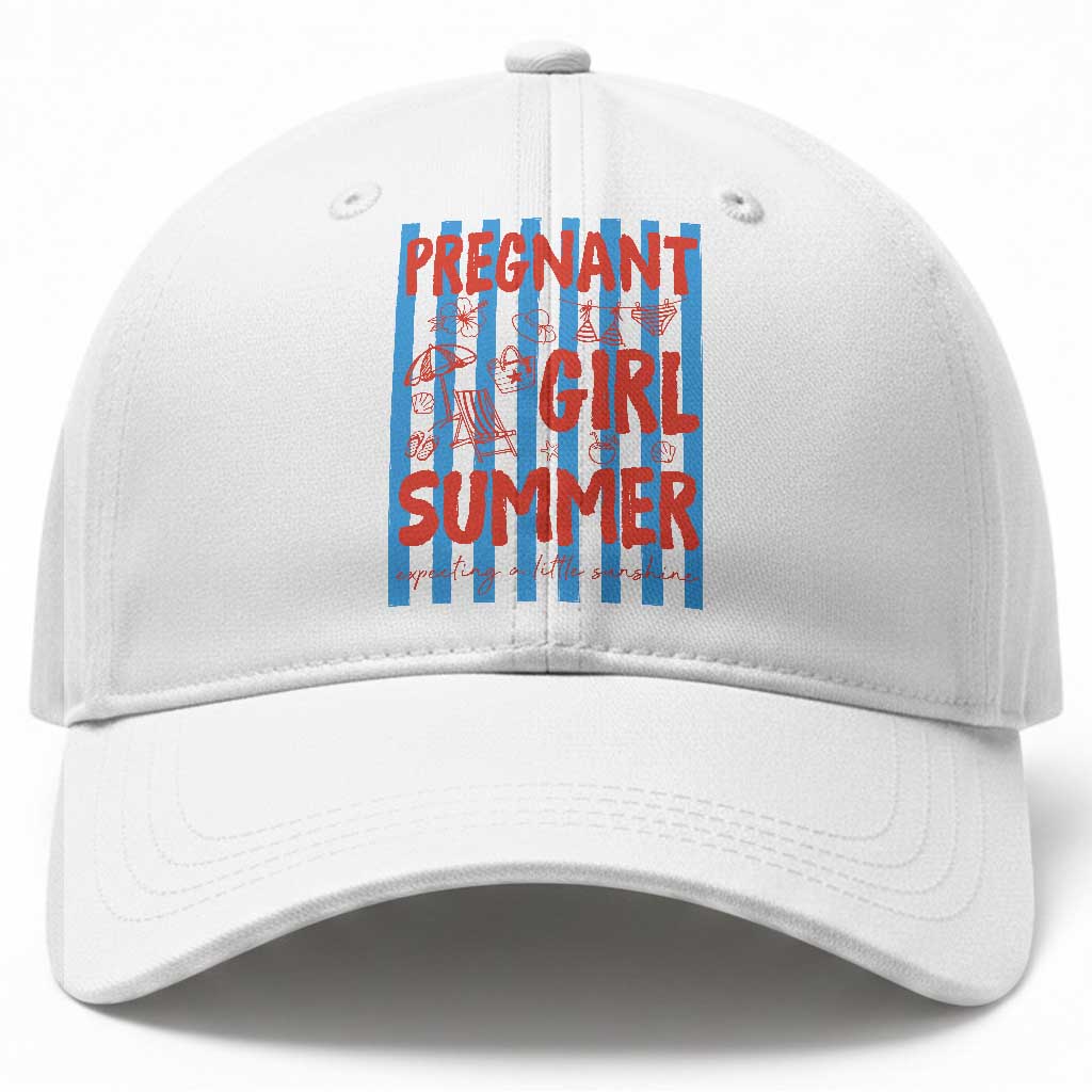 Pregnant Girl Summer Baseball Cap Funny Beach Pregnancy Announcement