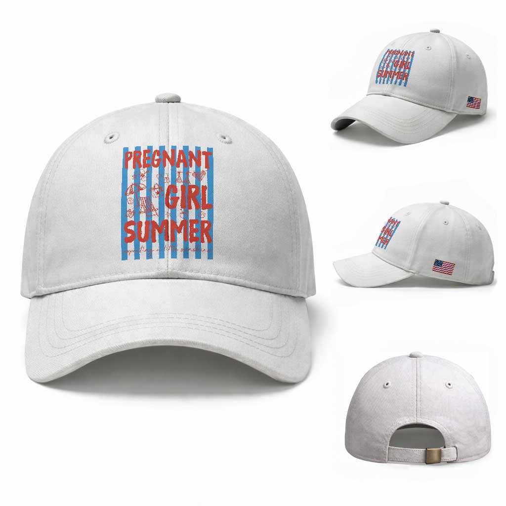 Pregnant Girl Summer Baseball Cap Funny Beach Pregnancy Announcement
