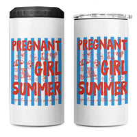 Pregnant Girl Summer 4 in 1 Can Cooler Tumbler Funny Beach Pregnancy Announcement