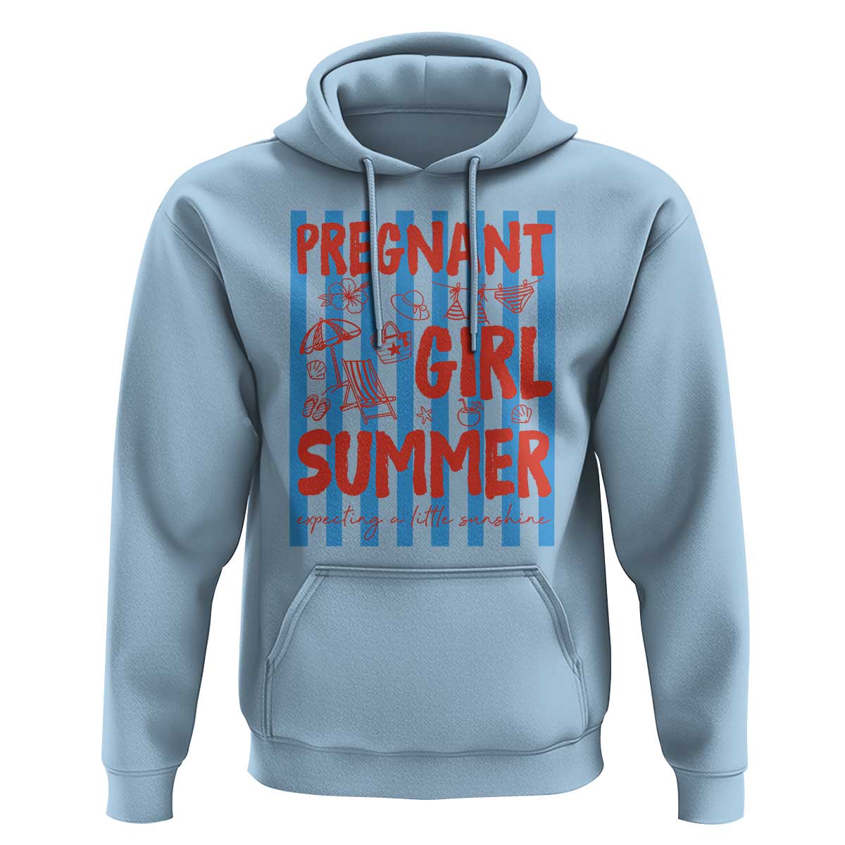 Pregnant Girl Summer Hoodie Funny Beach Pregnancy Announcement