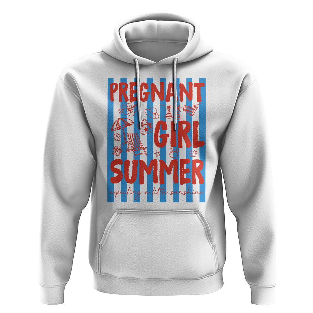Pregnant Girl Summer Hoodie Funny Beach Pregnancy Announcement